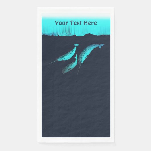 Serviette En Papier Narwhal Sous La Glace (Devant)