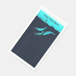 Serviette En Papier Narwhal Sous La Glace