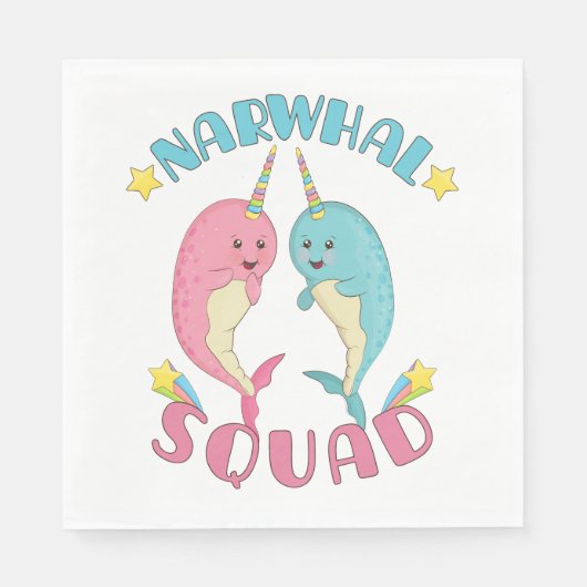 Serviette En Papier Narwhal Squad (Devant)