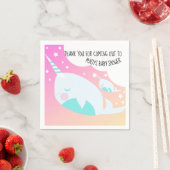 Serviette En Papier Narwhale Ombre Baby shower Ombré (En situation)