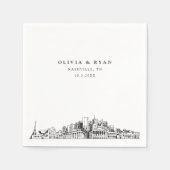 Serviette En Papier Nashville Mariage Papier Cocktail Napkin (Devant)