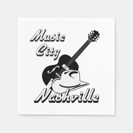 Serviette En Papier Nashville. Ville de musique (Devant)