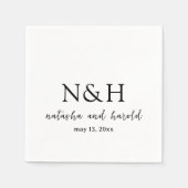 Serviette En Papier Natasha Monogram Mariage moderne (Devant)