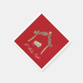 Serviette En Papier Nativité aquarelle  (Coin)