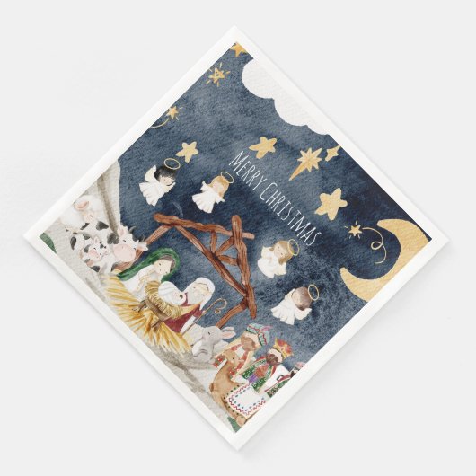 Serviette En Papier Nativité chrétienne personnalisée pour enfants de  (Coin)