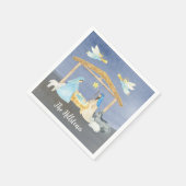 Serviette En Papier Nativité de la aquarelle Noël (Coin)