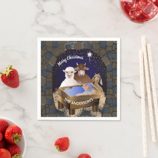 Serviette En Papier Nativité de Noël Bébé Jésus (En situation)