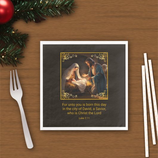 Serviette En Papier Nativité de Noël Sainte Famille Religieuse