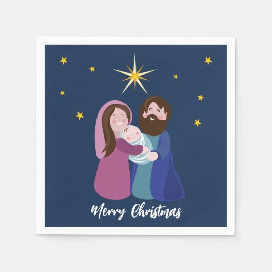 Serviette En Papier Nativité Noël (Devant)