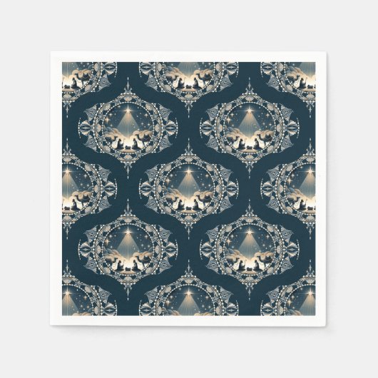 Serviette En Papier Nativité Star of Wonder Mandala Ogee du milieu du (Devant)