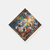 Serviette En Papier Nativity Stained Glass Art – Holy Family Christmas (Coin)