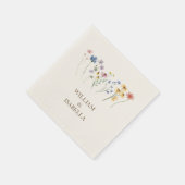 Serviette En Papier Natural Bloom | Beige Pastel Wildflower Wedding (Coin)