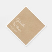 Serviette En Papier Natural Script Kraft Rustique (Coin)