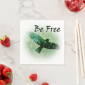 Serviette En Papier Nature Arbres verts Oiseau Élevant Corneille Soyez (En situation)