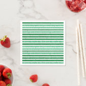 Serviette En Papier Nature Green White Horizontal Glitter Stripes (En situation)