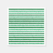 Serviette En Papier Nature Green White Horizontal Glitter Stripes (Devant)