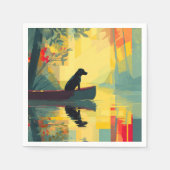 Serviette En Papier Nature Minimalist Black Labrador Canoe (Devant)