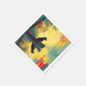 Serviette En Papier Nature Minimalist Black Labrador Canoe (Coin)