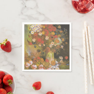 Serviette En Papier Nature morte florale de Van Gogh Red Poppies & Ros