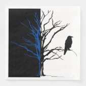 Serviette En Papier Nature sauvage Oiseaux noirs Corbeau (Devant)
