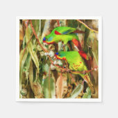 Serviette En Papier Nature tropicale Parrots Oiseaux verts (Devant)