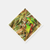 Serviette En Papier Nature tropicale Parrots Oiseaux verts (Coin)