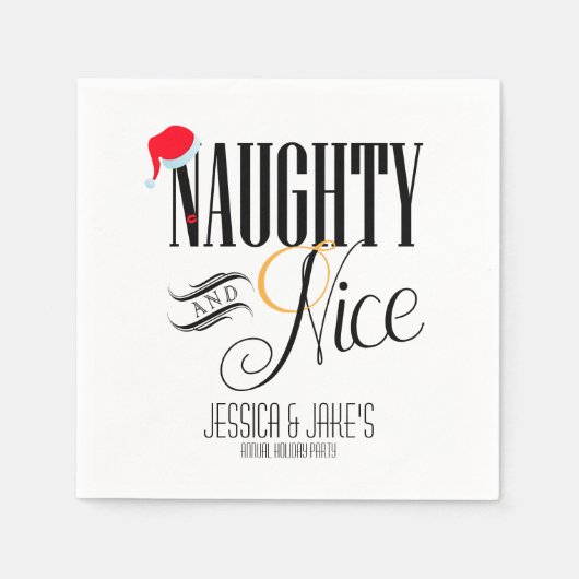 Serviette En Papier Naughty et Nice Holiday (Devant)