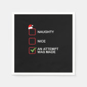 Serviette En Papier Naughty Nice Attempt Made Funny Christmas List (Devant)