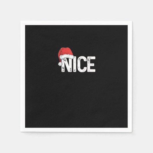Serviette En Papier Naughty Or Nice Matching Christmas Funny Design (Devant)