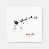 Serviette En Papier Naughty ou gentil Père Noël Sleigh Reindeer (Devant)