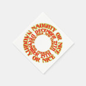 Serviette En Papier Naughty ou Nice 25 décembre Lait et biscuits Rouge (Coin)