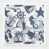 Serviette En Papier Nautical Beach (Devant)