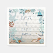 Serviette En Papier Nautical Beach Wedding Papier Napkins (Devant)