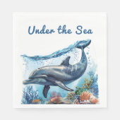 Serviette En Papier Nautical Blue Boy Under the Sea Baby shower (Devant)