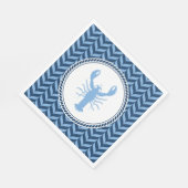Serviette En Papier Nautical Blue Lobster côtier  (Coin)