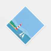 Serviette En Papier Nautical Blue Sailboat & Lighthouse Party (Coin)