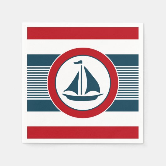 Serviette En Papier Nautical design (Devant)