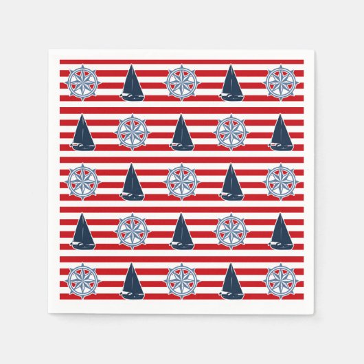 Serviette En Papier Nautical design (Devant)