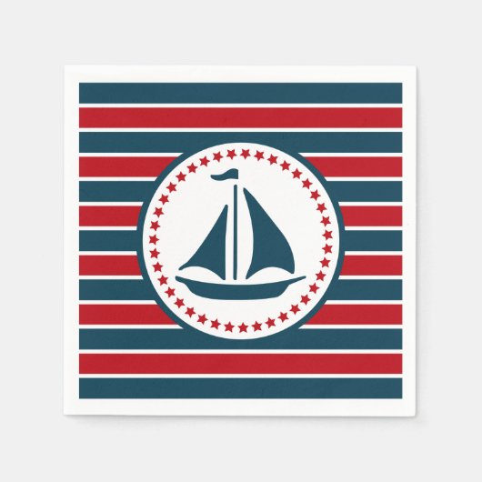 Serviette En Papier Nautical design (Devant)