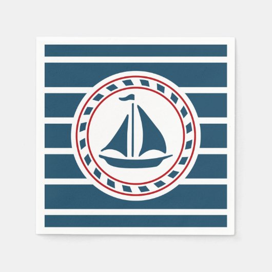 Serviette En Papier Nautical design (Devant)