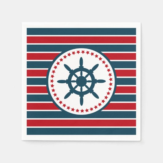 Serviette En Papier Nautical design (Devant)