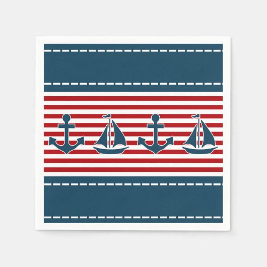 Serviette En Papier Nautical design (Devant)