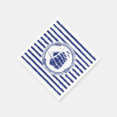 Serviette En Papier Nautical Emblem With Sailing Ship (Coin)