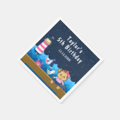 Serviette En Papier Nautical Girl Monkey rose et la marine fête d'anni (Coin)
