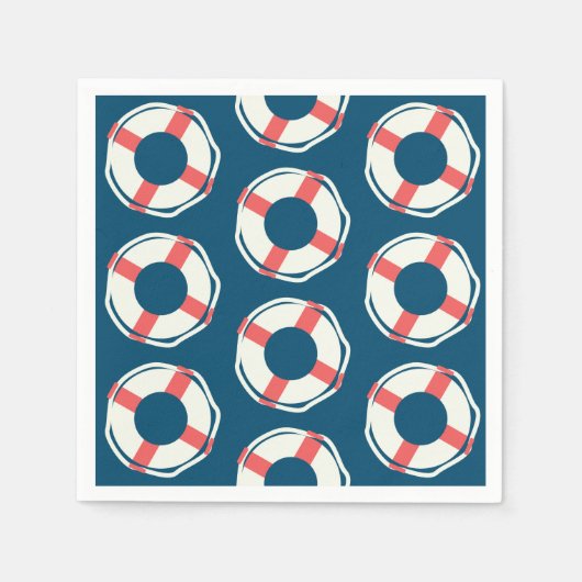 Serviette En Papier Nautical Lifesaver Baby shower Boy Ocean Anniversa (Devant)
