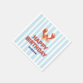 Serviette En Papier Nautical Lobster Kids Happy Birthday (Coin)
