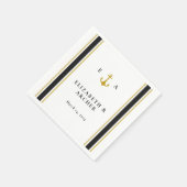 Serviette En Papier Nautical Monogram Mariage Cocktail Napkin (Coin)