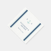 Serviette En Papier Nautical Monogram Mariage Cocktail Napkin (Coin)