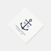 Serviette En Papier Nautical Navy Blue Anchor Wedding (Coin)