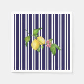 Serviette En Papier Nautical Navy Stripe Sicilian Lemon Papier Napkin (Devant)